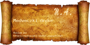 Medveczki Andor névjegykártya
